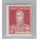 ARGENTINA 1932 GJ 619 ESTAMPILLA VARIEDAD PAPEL RAYADO NUEVA MINT U$ 25+